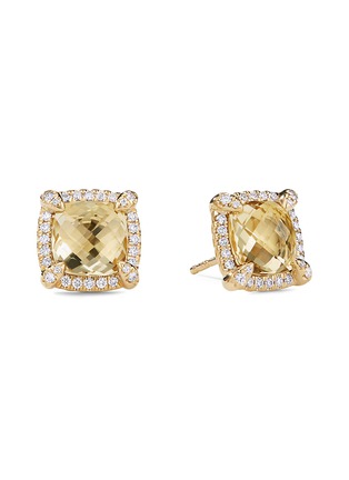 Main View - Click To Enlarge - DAVID YURMAN - 'Châtelaine' diamond citrine 18k yellow gold stud earrings