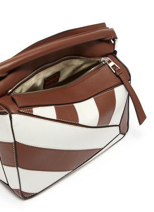 Detail View - Click To Enlarge - LOEWE - 'Puzzle Rugby' stripe small leather bag