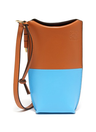 Main View - Click To Enlarge - LOEWE - 'Gate Pocket' colourblock leather crossbody pouch