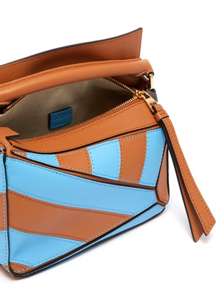 Detail View - Click To Enlarge - LOEWE - 'Puzzle Rugby' mini stripe leather bag