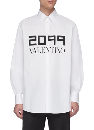 Main View - Click To Enlarge - VALENTINO GARAVANI - '2099' slogan logo print shirt