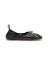 Main View - Click To Enlarge - LOEWE - Glass crystal bow leather ballerina flats