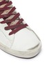 Detail View - Click To Enlarge - GOLDEN GOOSE - 'Francy' fur tongue contrast laces star print sneakers