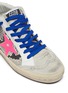 Detail View - Click To Enlarge - GOLDEN GOOSE - 'Mid Star' contrast lace snakeskin print suede sneakers