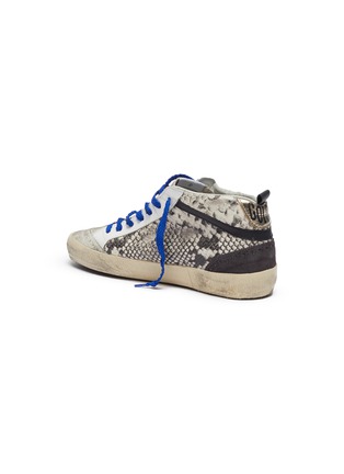  - GOLDEN GOOSE - 'Mid Star' contrast lace snakeskin print suede sneakers