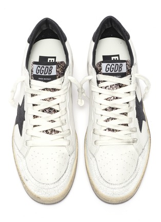 Detail View - Click To Enlarge - GOLDEN GOOSE - 'Superstar' glitter collar leather sneakers