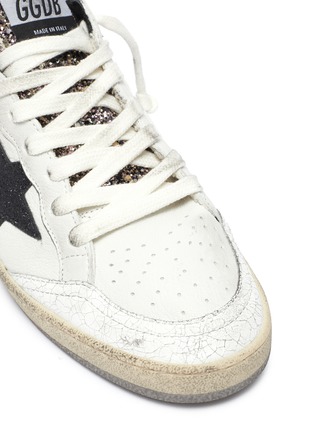 Detail View - Click To Enlarge - GOLDEN GOOSE - 'Superstar' glitter collar leather sneakers