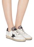 Figure View - Click To Enlarge - GOLDEN GOOSE - 'Superstar' glitter collar leather sneakers