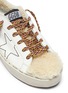 Detail View - Click To Enlarge - GOLDEN GOOSE - 'Hi Star' contrast lace shearling panel platform leather sneakers