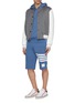 Figure View - Click To Enlarge - THOM BROWNE  - Stripe sleeve zip hoodie