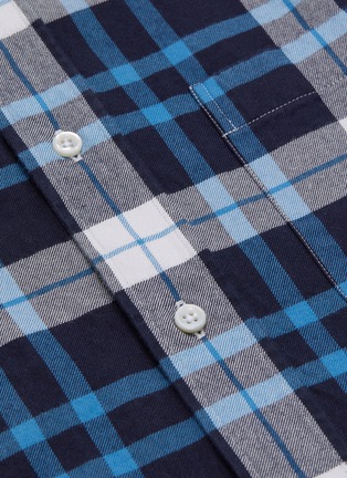  - THOM BROWNE  - Chest pocket check plaid flannel shirt