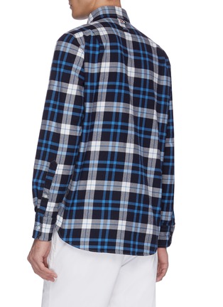Back View - Click To Enlarge - THOM BROWNE  - Chest pocket check plaid flannel shirt