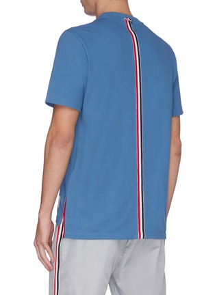 Back View - Click To Enlarge - THOM BROWNE  - Stripe back piqué T-shirt