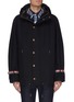 Main View - Click To Enlarge - THOM BROWNE  - Stripe cuff snap up hooded jacket