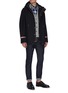 Figure View - Click To Enlarge - THOM BROWNE  - Stripe cuff snap up hooded jacket