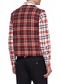 Back View - Click To Enlarge - THOM BROWNE  - Down filled tartan plaid snap front vest