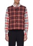 Main View - Click To Enlarge - THOM BROWNE  - Down filled tartan plaid snap front vest
