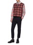 Figure View - Click To Enlarge - THOM BROWNE  - Down filled tartan plaid snap front vest