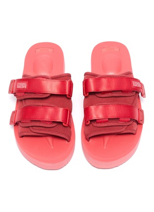 Detail View - Click To Enlarge - SUICOKE - 'MOTO-VS' strappy band suede slide sandals