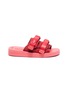 Main View - Click To Enlarge - SUICOKE - 'MOTO-VS' strappy band suede slide sandals