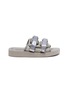 Main View - Click To Enlarge - SUICOKE - 'MOTO-VHL' strappy band calf hair slide sandals