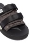 Detail View - Click To Enlarge - SUICOKE - 'MOTO-VS' strappy band faux python embossed leather slide sandals