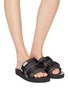 Figure View - Click To Enlarge - SUICOKE - 'MOTO-VS' strappy band faux python embossed leather slide sandals