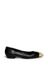 Main View - Click To Enlarge - 73426 - 'Yvette' spike stud toe cap leather flats