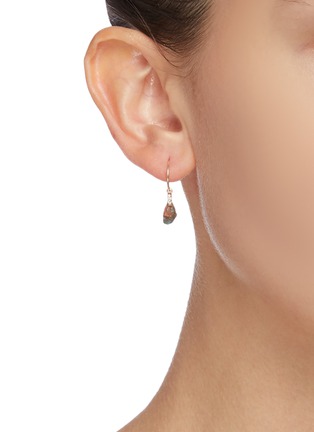 Figure View - Click To Enlarge - SARAH & SEBASTIAN - 'Remnant' pendant diamond 10k yellow gold hoop earrings