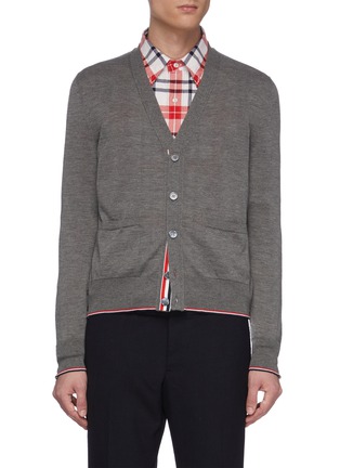 Main View - Click To Enlarge - THOM BROWNE  - Stripe detail V-neck cardigan