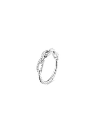 Main View - Click To Enlarge - DAVID YURMAN - Stax' diamond 18k white gold chain link ring