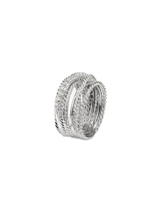 Main View - Click To Enlarge - DAVID YURMAN - Diamond silver multi row crossover wide band ring