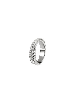 Main View - Click To Enlarge - DAVID YURMAN - Diamond silver crossover ring