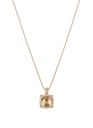 Main View - Click To Enlarge - DAVID YURMAN - Chatelaine' diamond citrine 18k yellow gold pendant necklace