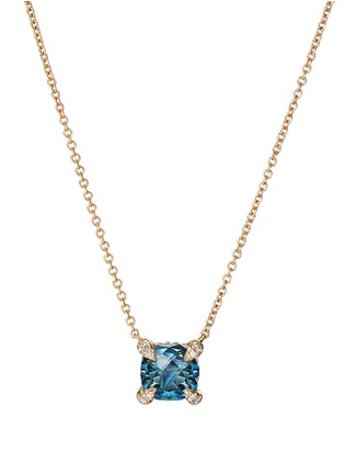 Main View - Click To Enlarge - DAVID YURMAN - Chatelaine' diamond topaz 18k yellow gold pendant necklace