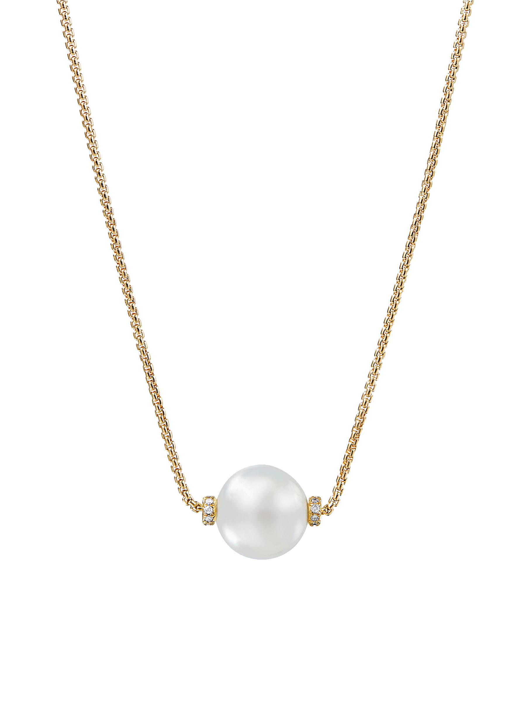 DAVID YURMAN Solari' diamond South Sea pearl pendant necklace
