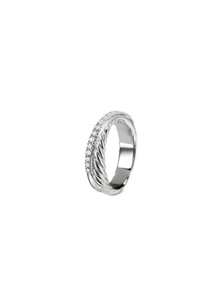 Main View - Click To Enlarge - DAVID YURMAN - Diamond silver crossover ring