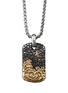 Main View - Click To Enlarge - DAVID YURMAN - 'Waves' diamond silver 18k yellow gold dog tag pendant