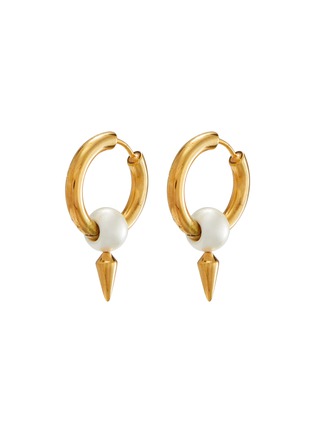 Main View - Click To Enlarge - BALENCIAGA - 'Force Spike' faux pearl embellished hoop earrings