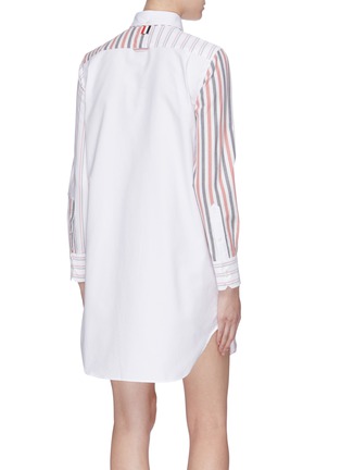 Back View - Click To Enlarge - THOM BROWNE  - Stripe panel shirt dress
