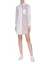 Figure View - Click To Enlarge - THOM BROWNE  - Stripe panel shirt dress