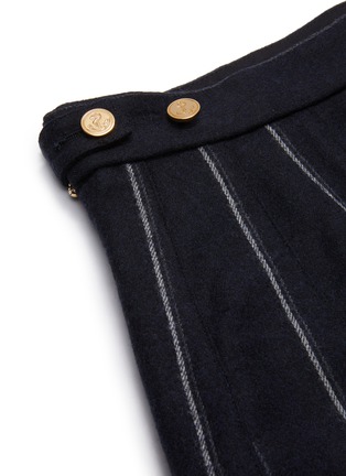  - THOM BROWNE  - Pleated Wool Flannel Stripe Skirt