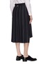 Back View - Click To Enlarge - THOM BROWNE  - Pleated Wool Flannel Stripe Skirt