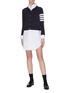 Figure View - Click To Enlarge - THOM BROWNE  - Stripe sleeve V-neck cardigan