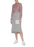 Figure View - Click To Enlarge - THOM BROWNE  - 'Tromp L'oeil' stripe drop back pleated skirt