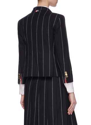 Back View - Click To Enlarge - THOM BROWNE  - 'Classic' Shadow Stripe Flannel Sport Coat