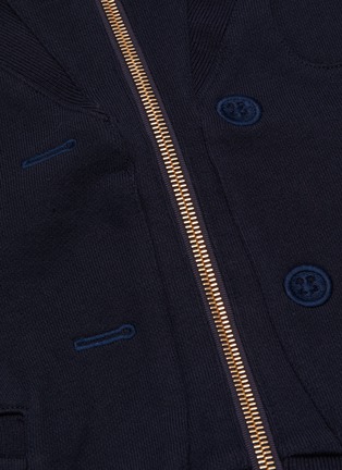  - THOM BROWNE  - 4 bar print blazer front zip-up hoodie