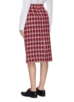 Back View - Click To Enlarge - THOM BROWNE  - Gunclub check frayed pencil skirt