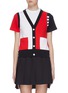 Main View - Click To Enlarge - THOM BROWNE  - Colourblock button T-shirt
