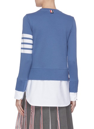 Back View - Click To Enlarge - THOM BROWNE  - Stripe sleeve cotton sweatshirt
